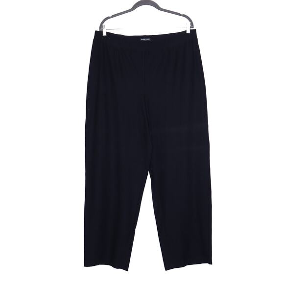EILEEN FISHER Stretch Woven Slouchy Pant Black Relaxed Trouser Women's 1X - Picture 1 of 11